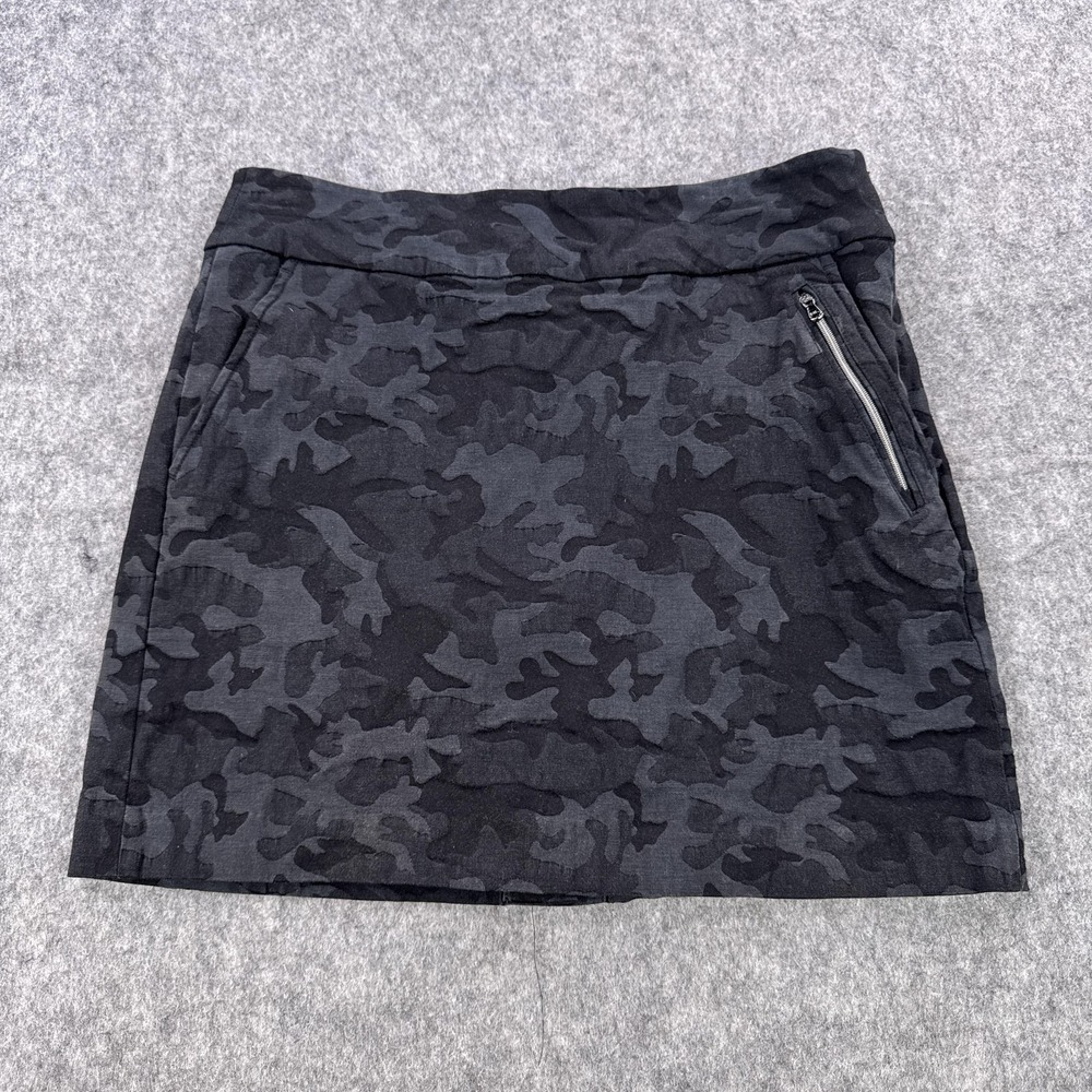Polo Golf Ralph Lauren Skort Womens 6 Black Gray Camo Stretch Golf Lined Pockets